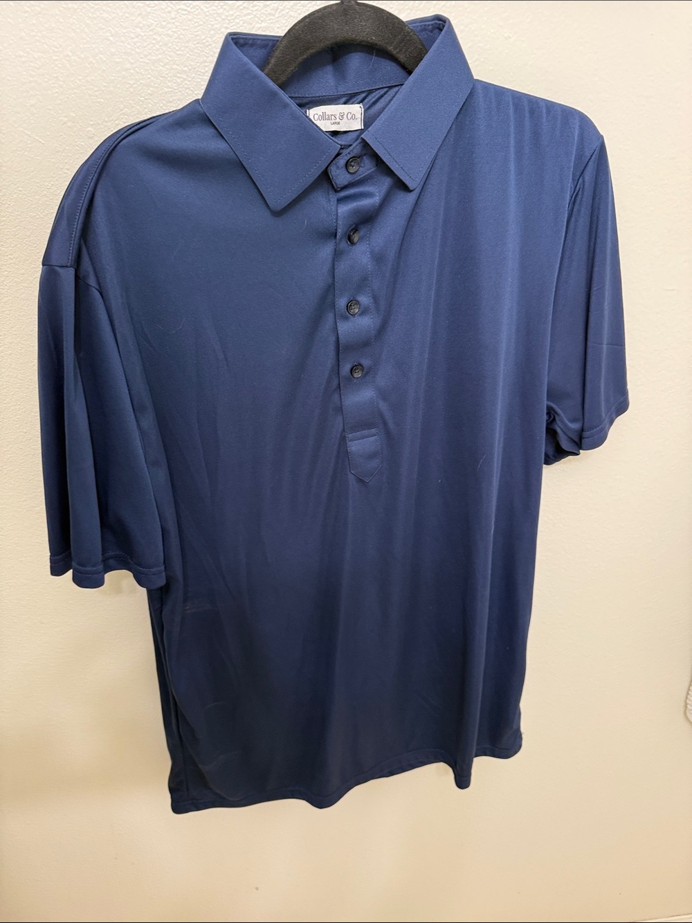 Collars & Co. Men's Navy Blue Short-Sleeve Polo Shirt